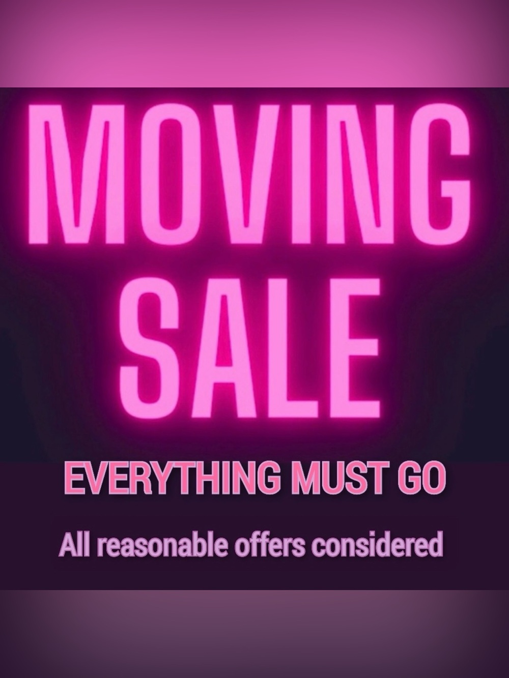 Neon Pink "MOVING SALE" Graphic Print